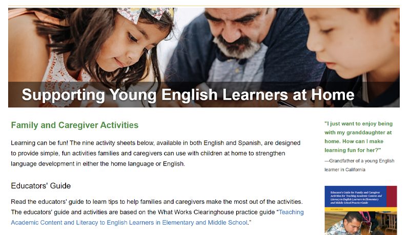 Supporting Young English Learners at Home
